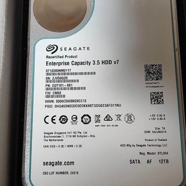 HDD 12TB Seagate 3.5インチ 外付けケース付き ポータブルHDD USB 3.0,ハードディスク テレビ録画
