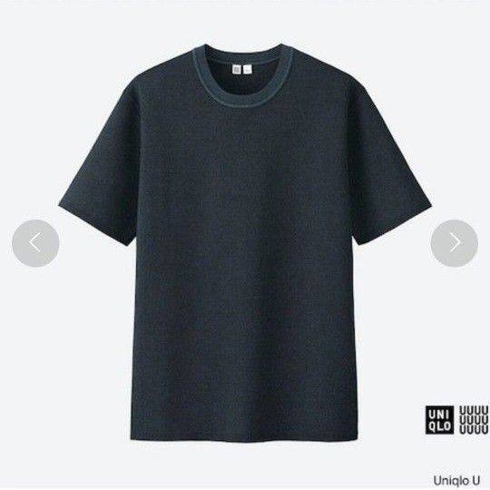 UNIQLO U(ルメールコラボ)ミラノリブクルーネックセーター 半袖 Mサイズ ネイビー