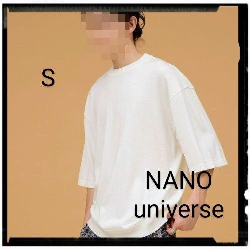 NANO universe【美品】LB.03/ウォッシャブルハーフスリーブニットTシャツ
