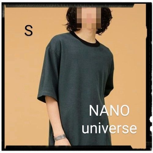 NANO universe【美品】LB.03/二重編み配色クルーネックTシャツ