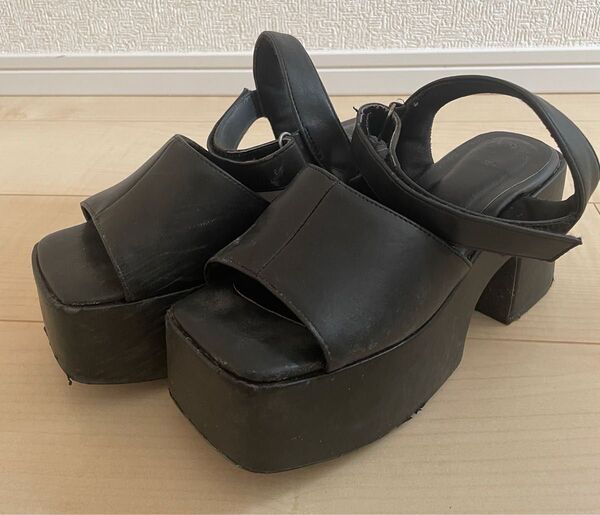 厚底サンダル M ブラック