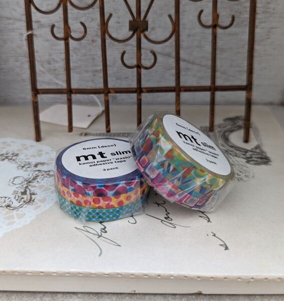mt slim deco 3本マスキングテープ3個セット(モアレ&レトロ)