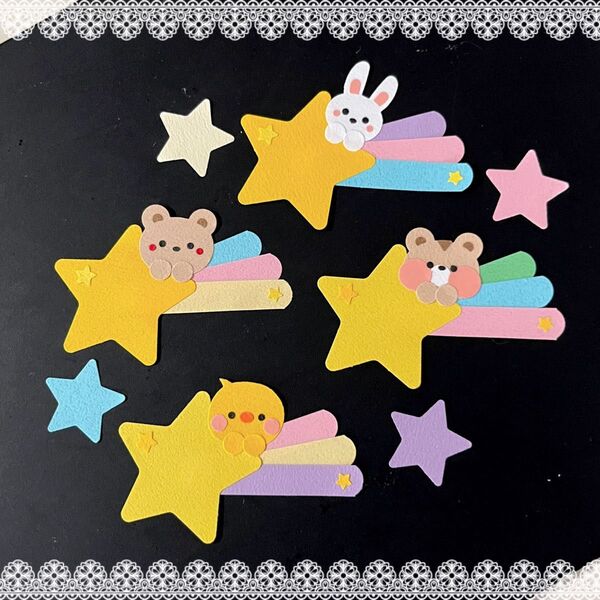 ◆クラフトパンチ◆ペーパークラフト◆ミニ壁面◆アルバム◆七夕・星・流れ星・動物