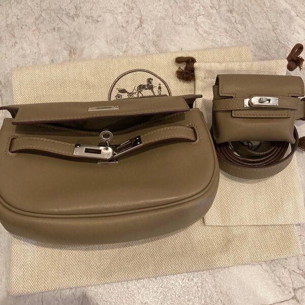 即日発送 HERMES ケリームーブ エトゥープ シルバー金具 付属品完備