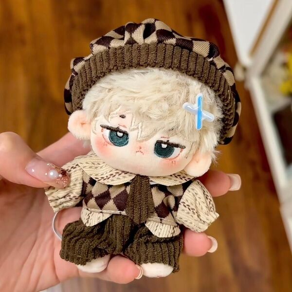 ぬい服 10cmぬいぐるみ用 着せ替え 無属性 帽子 シャツ ズボン ネクタイ 4点