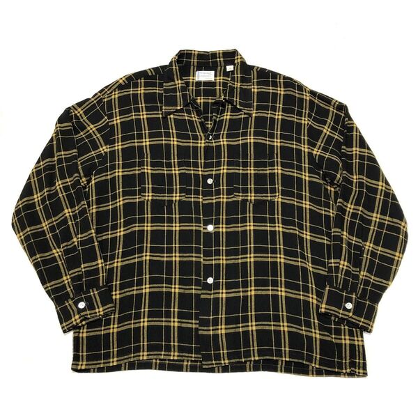 60s PENNEYS TOWN CRAFT レーヨンシャツ ヴィンテージ 黒 黄 XL / 40s 50s bigyank