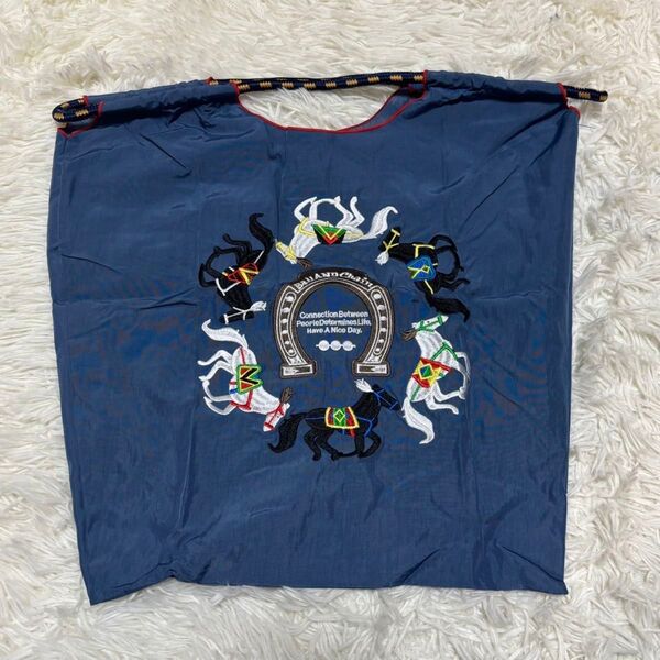 レディース 刺繍バック 馬 トートバッグ エコバッグ ホース 新品未使用 グレー ネイビー 丈夫 軽量 ショッピングバック