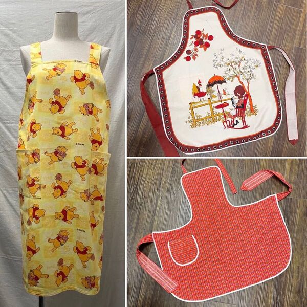 vintage古着◆レトロエプロン3点◆Disneyくまのプーさん