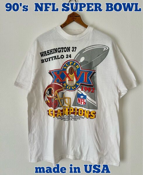 NFL ワシントンレッドスキンズ スーパーボウル Tシャツ 90's古着 USA製
