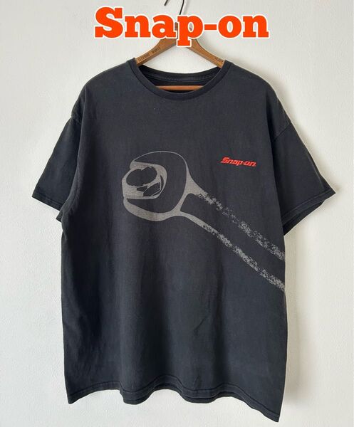 Snap-on Tシャツ 企業Tシャツ 両面プリント 黒 フェード 古着