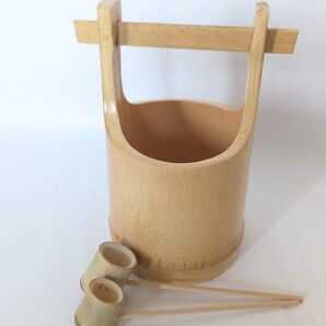 竹細工 竹製 湯桶 柄杓 セット 民芸品 工芸品