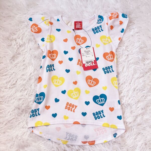新品 タグ付き ベビードール 半袖Tシャツ 子供服 キッズ カットソー トップス 半袖 ハート 100サイズ
