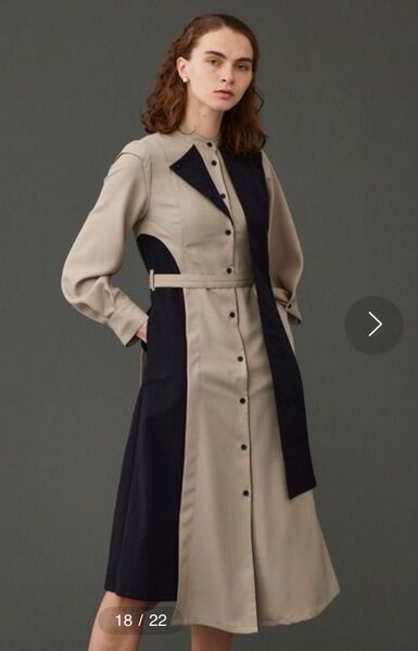 UNITED TOKYO アシメテーラーシャツワンピース ベージュ SIZE2 ユナイテッドトウキョウ 賀喜遥香さん私服着用