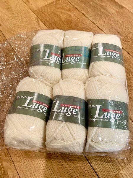 元廣 SKI YARN (スキー毛糸) リュージュ 純毛並太 COL. 1 白 10玉 セット