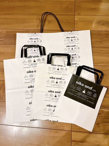 niko and ... ショップ袋 4サイズセット 紙袋 ショッパー