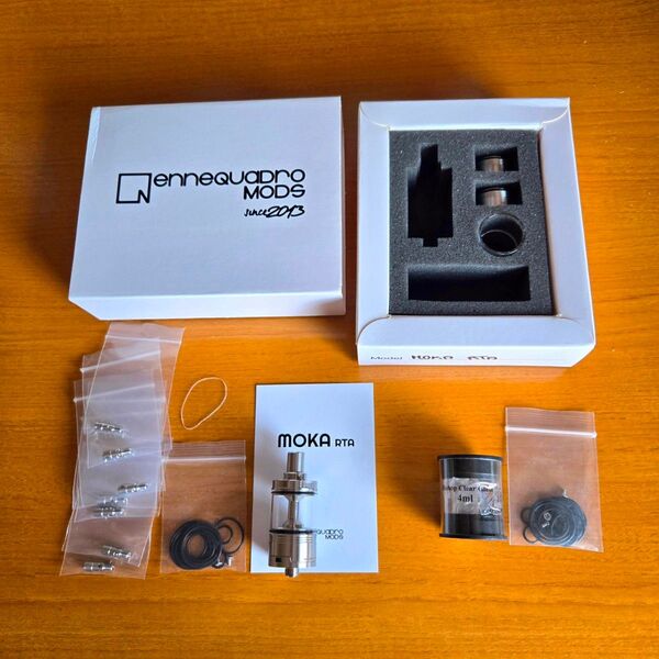 値下げ、バラ売り不可 Ennequadro MOKA RTA アトマイザー VAPE 電子タバコ 本体 ハイエンド オーセン