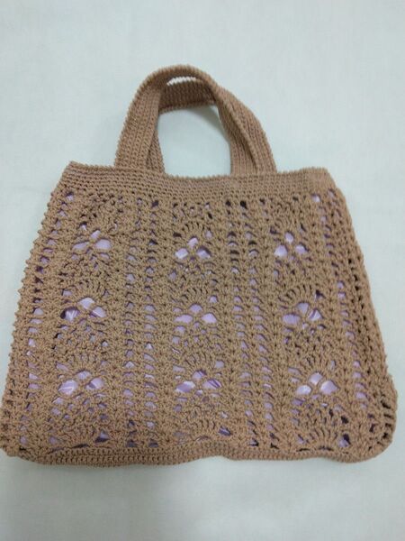 新品未使用品ハンドメイド 透かし編みトートバッグ