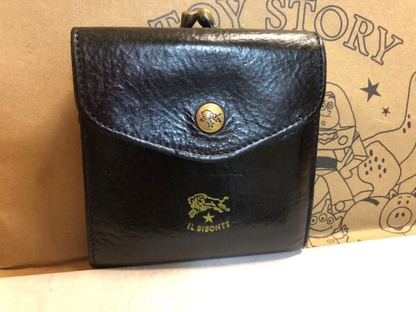 【美品】イルビゾンテ IL BISONTE がま口2つ折り財布