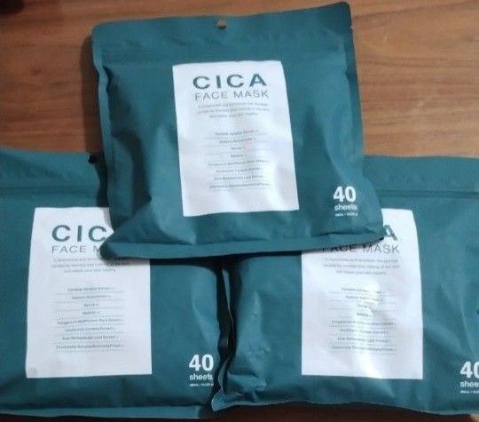 3袋 120枚 CICA フェイスマスク フェイスパック FACE シートマスク MASK シカ シカパック