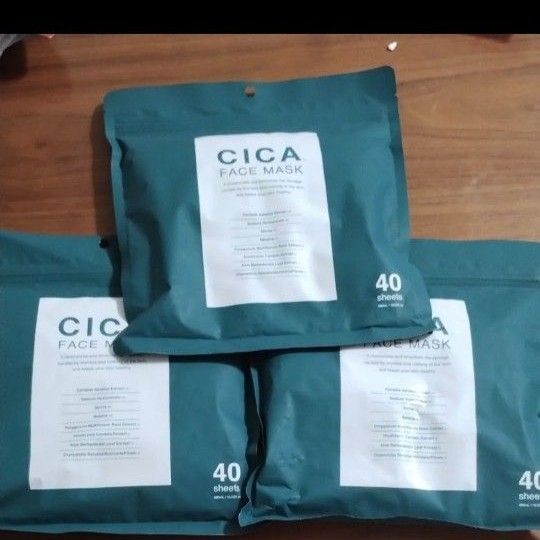3袋 120枚 CICA フェイスマスク フェイスパック FACE シートマスク MASK シカ シカパック