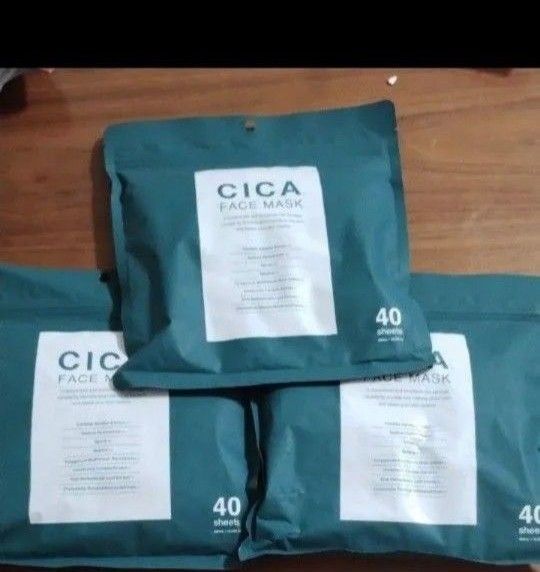 3袋 120枚 CICA フェイスマスク フェイスパック FACE シートマスク MASK シカ シカパック