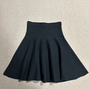 ROSE BUD ニットフレアスカート ブラック