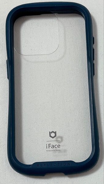 iFace Reflection iPhone 15 Pro ケース クリア 強化ガラス (ネイビー)
