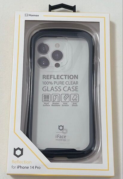 【新品未使用品】iFace Reflection iPhone 14 Pro ケース クリア 強化ガラス (ブラック)