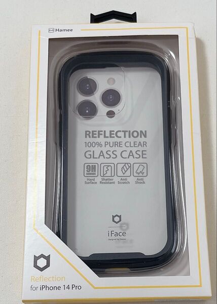 【新品未使用品】iFace Reflection iPhone 14 Pro ケース クリア 強化ガラス (ブラック)
