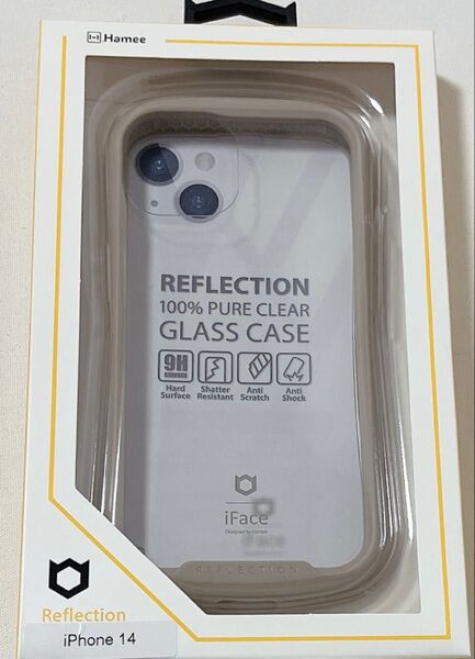 【新品未開封品】iFace Reflection iPhone 14 専用 ケース クリア 強化ガラス (ベージュ)