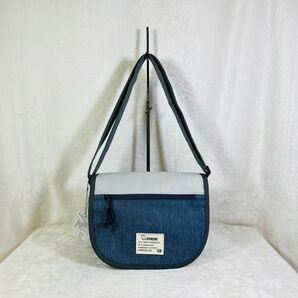 【500ml収納可能】moz モズ ショルダーバッグ デニム地 フラップ