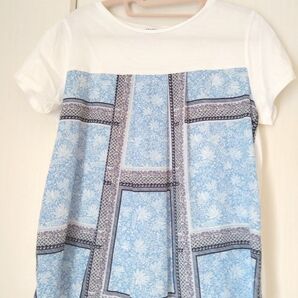 ensuite トップス 花柄 水色 Tシャツ Lサイズ