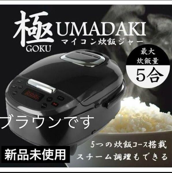 新品未使用最安値マイコン炊飯ジャー 極UMADAKI 玄米 RM-210H-BR 5合炊き早炊き 多機能メニュー 炊飯器 蒸し