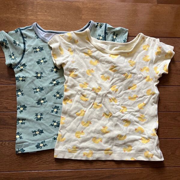 カエルとアヒルのシャツ2枚セット 110cm 肌着