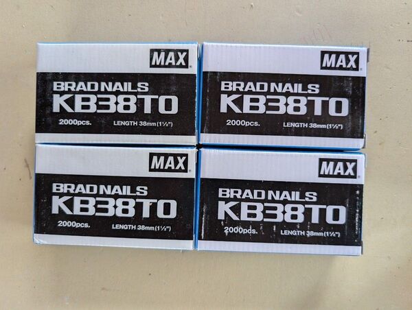 ★MAX マックス★ 未使用 38mm ブラッドネイル KB38TO BRAD NAILS 38mm 2000本入り 4箱セット