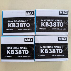 ★MAX マックス★ 未使用 38mm ブラッドネイル KB38TO BRAD NAILS 38mm 2150本入り 4箱セット