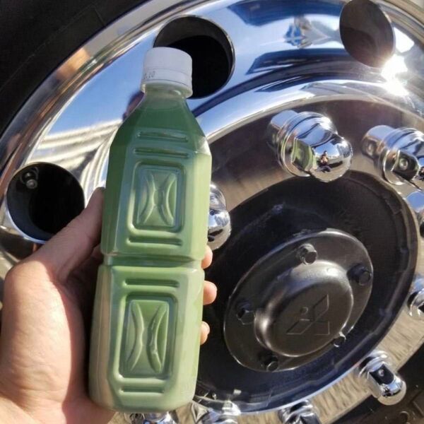 ◯青汁500ml トラック バス ダンプ アルミ ステンレス エアータンク 燃料タンク スチール 磨き ポリッシュ 鏡面 ホイール
