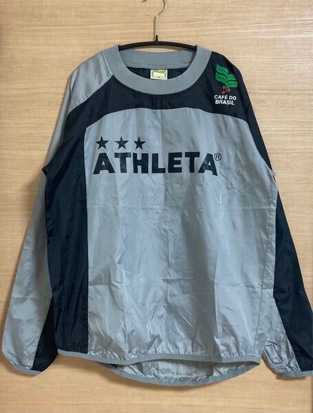 athleta アスレタ S ピステ 上 ナイロンジャケット サッカー ロゴ プリント フットサル トレーニングウェア