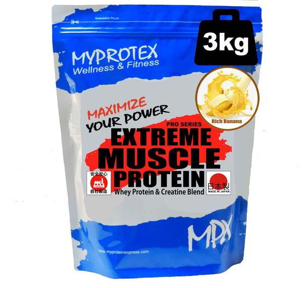 国産ホエイプロテイン 3kg★クレアチン配合★マイプロテックプロテイン★バナナ味W★送料無料