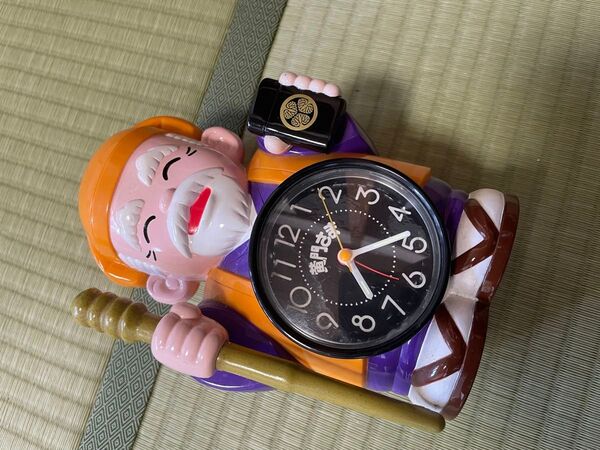 レトロ 水戸黄門 黄門さま◆おしゃべり 目覚まし時計 置時計