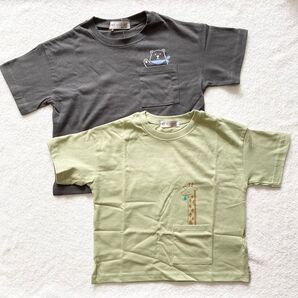エバクロ 動物 Tシャツ くま きりん 半袖Tシャツ 2枚セット