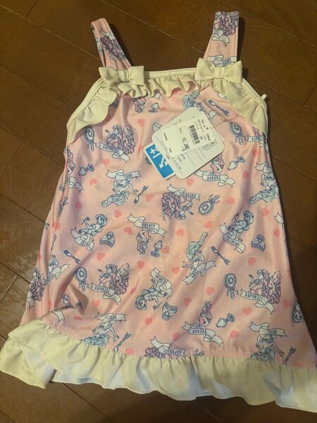 新品未使用 120センチ ディズニー プリンセス 女の子ワンピース水着 水着 スイムウェア ピンク ワンピース水着 女児水着