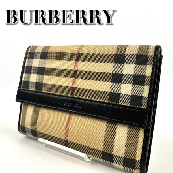 BURBERRY バーバリー 2つ折り財布 ノバチェック PVC ベージュ