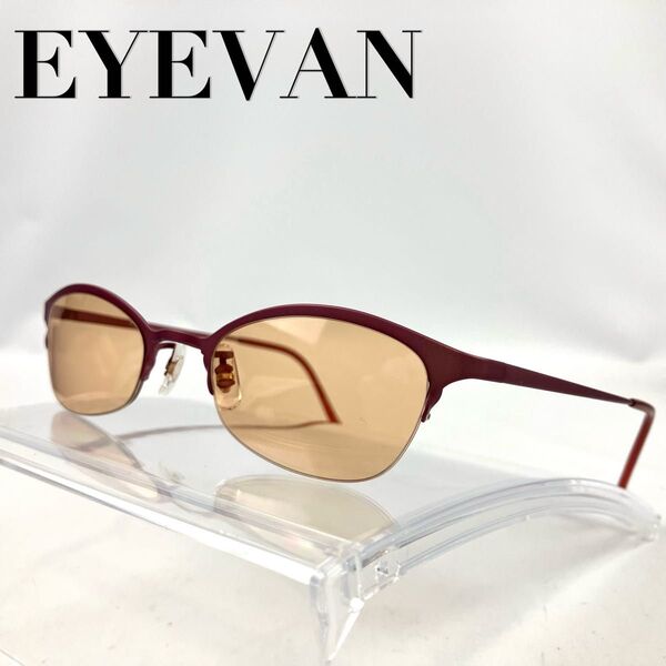 EYEVAN アイヴァン サングラス ハーフリム メタルフレーム ウェリントン ピンク イエロー