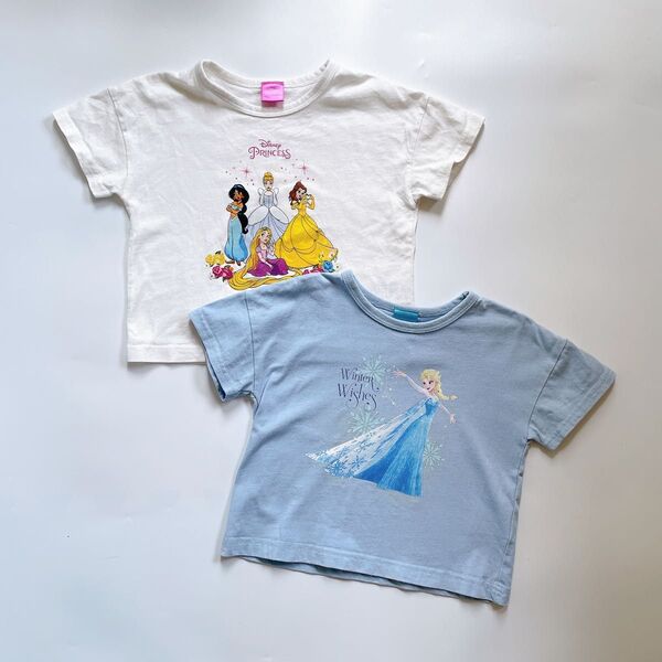 ディズニープリンセス アナ雪エルサ プリントTシャツ2枚セット 半袖