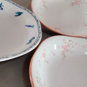 ノリタケ Noritake 皿(約14.5cm) 3枚セット プレート 取り皿 花柄 野菜柄 フラワー ピンク ブルー 青