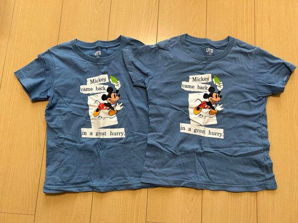 ユニクロ 半袖Tシャツ ディズニー ミッキーマウス 双子 110