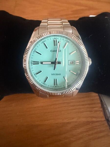【チプカシ 中古】CASIO Collection STANDARD MTP-1302D-2A2JF(ターコイズブルー)