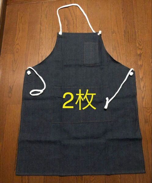 デニム前掛け(作業用エプロン) 2枚