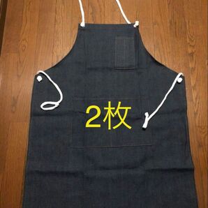 デニム前掛け(作業用エプロン) 2枚